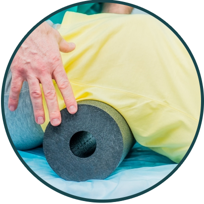 Image of a person using a back roller